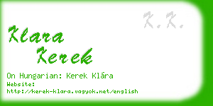 klara kerek business card